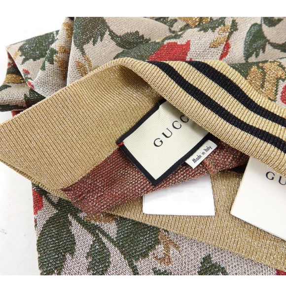 Gucci Gold Lurex Floral Knit Leggings XS(2-4) - Picture 5 of 8